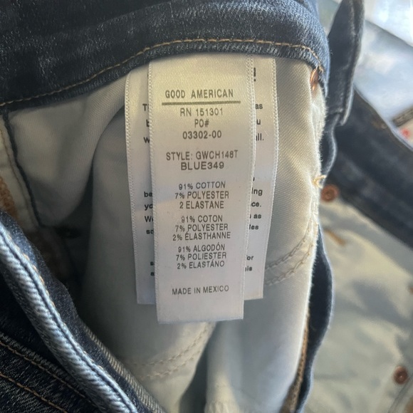 GOOD AMERICAN Good Waist high rise chewed hems Skinny Jean size 26 - Picture 7 of 9